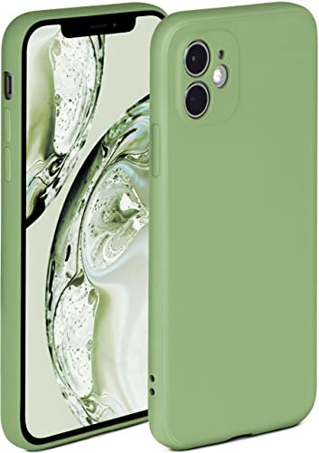 ONEFLOW Soft Case für iPhone 12 Hülle aus Silikon mit Kameraschutz, Silikonhülle mit erhöhtem Schutz fürs Display, Backcover Schutzhülle, weiche Handyhülle, Grün