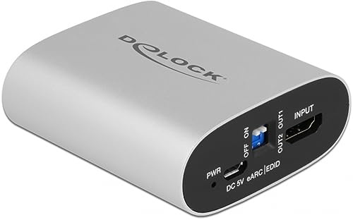 Delock HDMI HD Audio Extractor 4K 60 Hz zu HDMI mit eARC, 63332