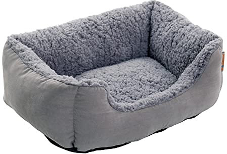 ESTEXO Hundebett Hundekissen Hundekorb Haustierbett Tierbett Hundesofa Hellgrau/Grau 50x37x17 cm