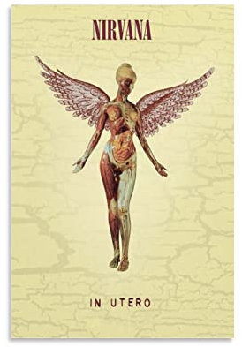 NIRVANA IN UTERO Vintage-Poster, Leinwandbild, einzigartiges Kunstwerk, Dekoration, Ölgemälde, Poster, Wohnzimmer, Heimdekoration, 60 x 90 cm