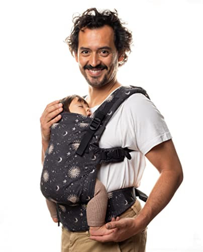 Boba X Babytrage Neugeborene ab Geburt - 2 Tragepositionen Mit Blick zum Baby und als Rucksack Kindertrage 3-20kg, Mit Kreuzbaren Trägern, Inklusive Schlafkapuze als Sonnenschutz (Cosmos)