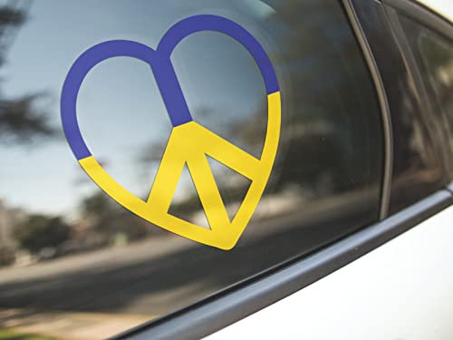 myrockshirt Herz Love Friedenszeichen Symbol Peace UkraineAufkleber Sticker Autoaufkleber