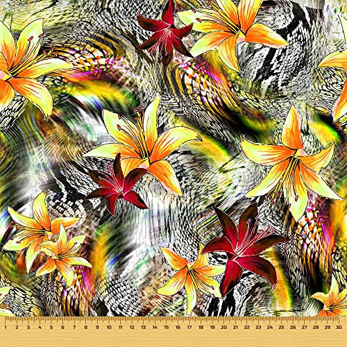 HEKO PANELS Stoff Oxford Wasserdichte Meterware CanvasPolyester Stoff Zum Nähen Nähstoffe Möbelstoffe Dekostoffe Handwerken Wasserabweisend Blickdicht Blumen Bunt 100 x 155 cm