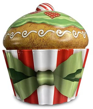 Weihnachts Cupcake Swirl - Dose, Gebäckdose, Aufbewahrungsdose, Keksdose, Blechdose. Aufbewahrung für Plätzchen und Lebkuchen. Aaufwändig geprägt und bedruckt. Vol. 1,5l. Maße: 18 x 20 cm