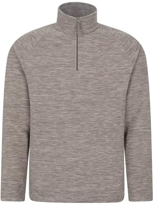 Mountain Warehouse Snowdon Herren-Fleece-Pullover - warme, leichte Fleecejacke mit Reißverschluss, zum Wandern, im Winter oder Outdoor Hell Braun X-Large