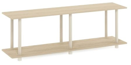 Furinno Turn-N-Tube No Tools Moderner rechteckiger Beistelltisch, Bauhaus-Eiche/Beige