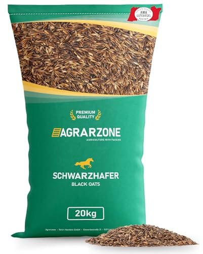 Agrarzone Schwarzhafer Pferd gereinigt 20 kg - Österreichischer Hafer für Pferde mit AMA-Gütesiegel - 100% Gentechnikfreier Futterhafer Pferdefutter