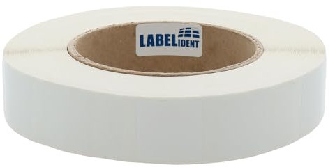 Kabelgrundplakette 25 x 70 mm für Kabel-Ø 7,5 bis 16,5 mm - kein Text (Platzhalter) - 1.000 Prüfplaketten auf Rolle, Vinyl weiß