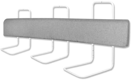 Froadp Rausfallschutz Bett Bettgitter für Kleinkinder Höhenverstellbar Bettkantenschutz mit Reißverschluss und Druckknopfleiste Tragbare Bettschutzgitter für 0-3 Jahre alte Kinder (180 cm, Leinengrau)
