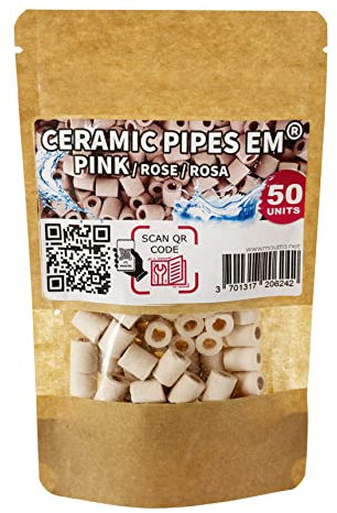 Moutta | 50 Perles Céramique Roses EM® | Purificateur naturel eau du robinet, Filtration pour Carafe Bouilloire Lave Linge/Vaisselle Frigo