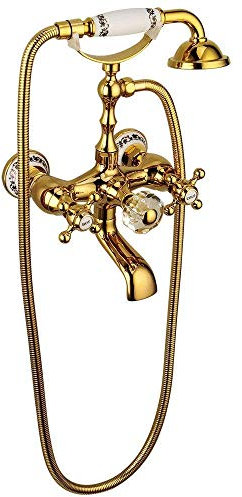 Mischbatterie Brausegarnitur Brausegarnitur Brausegarnitur Wandmontage Messing Badezimmer Brausebatterie mit Handbrause Brausebrausegarnitur Verstellbarer Thermostat Badewanne Duscharmatur