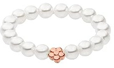 Purelei® Shiny Bloom Ring (Gold, Silber, Rosegold), Wasserfester Elastischer Damenring aus Perlen, Elegant Mit Seashell Perlen, Geschenke für Damen, Verschiedene Größen (Rosegold, S/M)