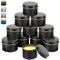 Lot de 12 Contenants de Bougie, 120ml Pot a Bougie Vide Metal avec Couvercle Boîtes à Bougies, Boîte à bougies, pour la fabrication de bougies, pots de stockage de thé séché, bonbons, epices (Noir)