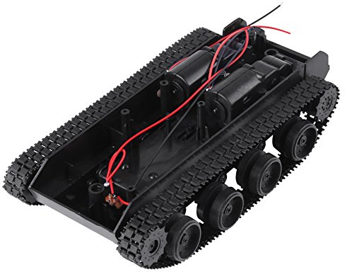 Stoßgedämpftes Tank-Chassis Fahrzeug-Chassis Robotik Wissenschaft Kunststoff-Roboter-Panzer-Chassis Smart-Car-Plattform DIY-Kit mit 130 Motoren 3 V-7 V für