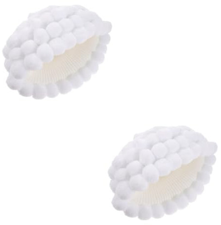 UKCOCO 2st Requisiten Für Babyperücke Neugeborene Weihnachtsmütze Sonnenhut Säuglingsmützen Neugeborene Mütze Babymütze Baby-weihnachtsmütze Kleinkind Mädchen Garn Weiß Baumwollmütze