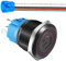 Gebildet Interruptor de Botón con Pestillo de Acero Inoxidable de22mm 110V-220V/5A símbolo de alimentación LED 1NO1NC SPDT ON Off Impermeable con Enchufe de Cable (LED Rojo/Carcasa Negra)