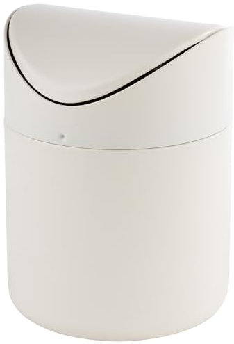 APS 40801 Tischrestebehälter aus Edelstahl, Abfallbehälter, Mülleimer, Creme White, Ø 12 cm, H: 17 cm