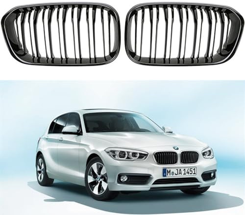 Gloss Black Kühlergrill für 1 Series F20 F21 2015 2016 2017 2018 2019 Facelift (LCI) Nieren Doppel Bar Front Grille