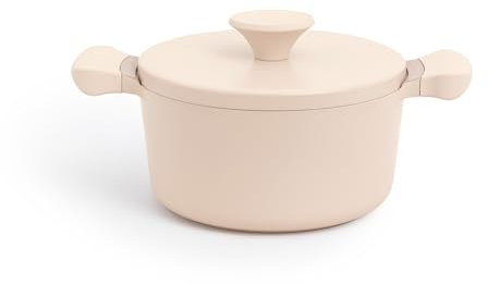 CREATE/POT STUDIO/Cacerola Ø24cm de aluminio fundido y asas de baquelita Arena/Antiadherente, diseño retro, apta para todo tipo de cocinas, resistente y duradera, fácil de limpiar, libre de PFOA