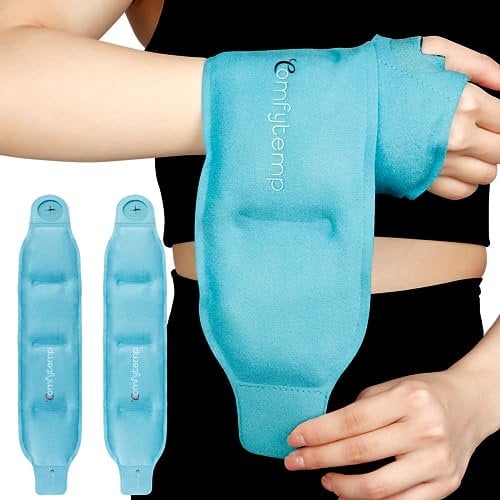 Comfytemp Kühlmanschette Handgelenk mit Klettverschluss(2 Stück)Kühlbandage,Gel Kühlpads für Karpaltunnelschmerzen Arthritis und SehnenscheidenEntzündung,Kalt Warm Kompresse Kühlpack