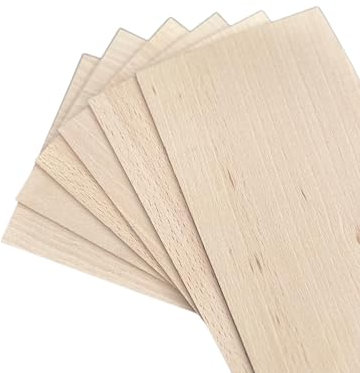 Bastelfurnier 4mm 6 Stück 297x146 vom Klötzhenmann für Modellbau Laser Holzfurnier Bastelholz DIY (Buchenholz)