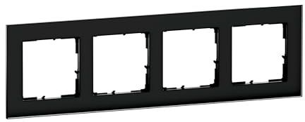 LEGRAND, SEANO Natura 4-fach Rahmen aus Echtmaterial, nachhaltige Produktion und Verpackung, Designausführung: Black Smoked Glass, 766114