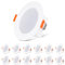 ChangM LED Einbaustrahler Ultra flach 8W 68-80mm Deckenspots 230V IP44 Warmweiß 2700K, Deckenspots für Wohnzimmer, Küche, Bad, Toilet, 12er Set