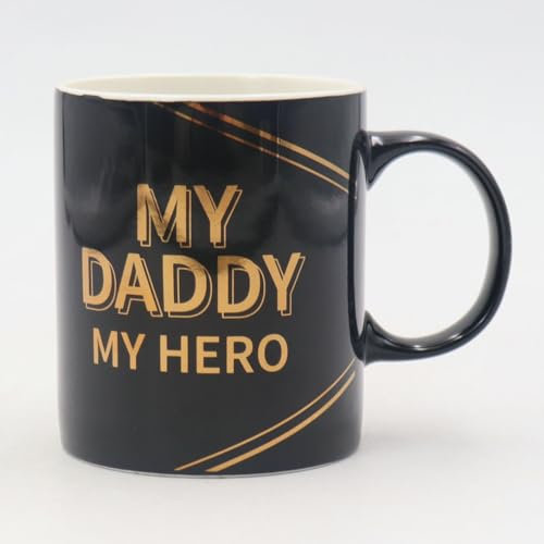 Daddy Mug Gifts for Daddy Presents Thoughtful Gifts for Dad Cup Quality Bone China Mug Gold and Black Best Daddy Birthday Christmas Father’s Day My Daddy-My Hero