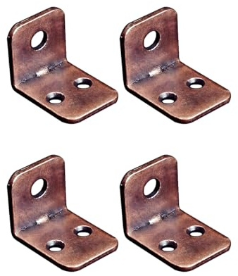 Bricoleva.it Squadretta per Armadi - Staffa di Supporto Robusta per Montaggio, Fissaggio e Stabilità - Accessori per Mobili e Ripiani (bronzata)