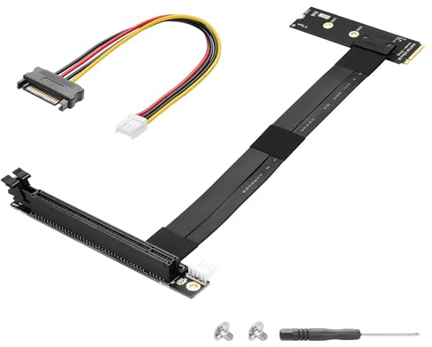 CERRXIAN M.2 NGFF auf PCI-e 16x Grafik-Riser-Karte, 90 Grad links, M.2 NGFF-Schlüssel auf PCI-Express 16X Verlängerungskabel (rechts)
