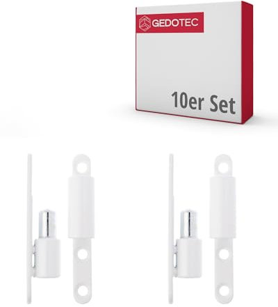 Gedotec Scharniere - Renovier-Bänder Türscharniere aus Stahl massiv - weiß | P50 | 10 Stück Türbänder zum Aufschrauben auf Fenster und Türen | Türscharniere für Holz und Kunststoff mit Kugellager