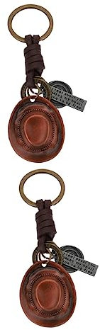 WRITWAA 2stücke Hut Schlüsselanhänger Aus Metall Vintage Schlüsselring Modischer Schlüsselhalter Für Taschen Und Autoschlüssel Kreatives Für -fans Und Dekoration Antikbraun