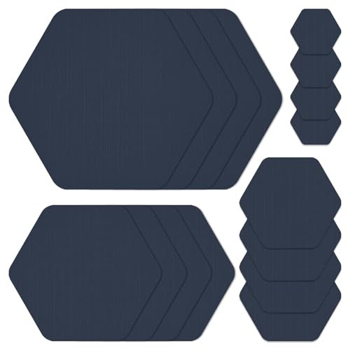 16 parches de reparación de plumón, cinta autoadhesiva de nailon para reparación de chaquetas, abrigos, tiendas de campaña, cinta de reparación de ropa, color azul marino