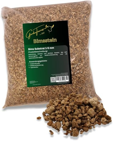 5 Liter Bims Substrat 1-5mm ideal für die Beimischung von Topfpflanzen-Substraten, Kakteenerde, Sukkulentenerde