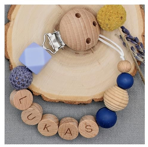 Storchenkind® - Personalisiertes Baby-Geschenk mit Namen - Mädchen/Jungen | verschiedene Farb-Varianten | inkl. Geschenkverpackung | lasergravierte Holzbuchstaben (blau)