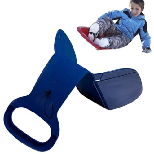 Patinete de nieve, trineo infantil para la nieve - Pala de nieve plegable portátil, tablas de esquí de doble cara, trineo de con mango para niños y adultos