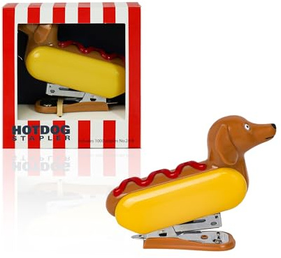 Diabolical DP1352 Hot Dog Stapler - Cute Desk Accessories, Gifts for Teachers, Funny Office Gifts, Secret Santa Gifts for Work Colleagues Under 10 Pounds, Cute Stationary, Stocking Filler for Teenager