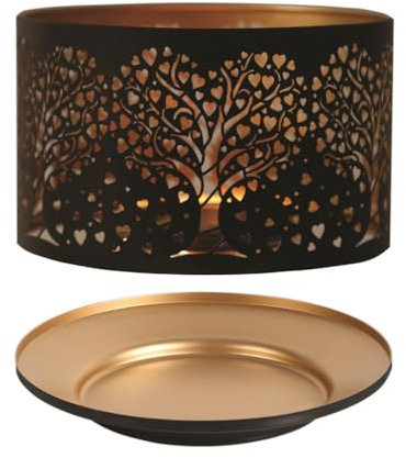 Aroma Silhouette Black Heart Tree Shade & Tray