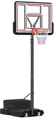 LIFEZEAL Panier de Basketball Portable, Hauteur Réglable 225-305 CM, Panier de Basketball sur Pieds avec roulettes et Panneau Résistant, Base Stable, pour Adultes, Extérieur, Intérieur (225-305 CM)