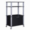 SOARS Carrello da Cucina per Forno a Microonde, con 4 Ruote Flessibili, 2 Ante, 3 Piani, Scaffale da Cucina Multifunzionale, 60x40x98 cm, Nero