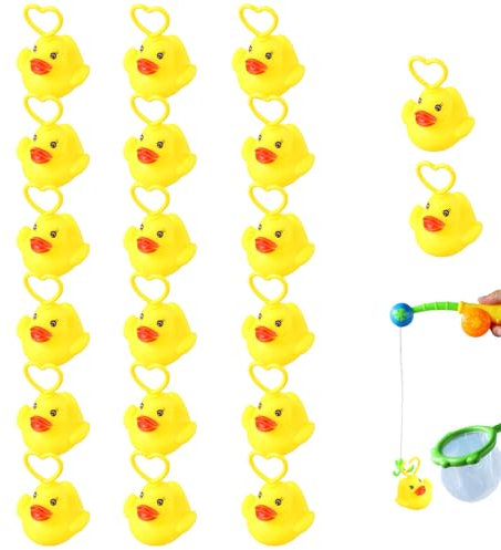 20 Stück Badespielzeuge Zum Angeln, Badespielzeug Baby, Badewannenspielzeug, Schwimmbadspielzeug Gummiente,Gummi Badeenten,Gummi Enten, Float Und Squeak Mini Enten Für Kinder Dusche,Geburtstag