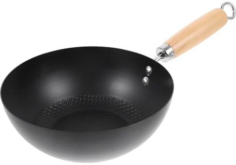 Alipis Wok Antiaderente 20cm Persona Padella Wok Per Soffritto Adatta a a Gas e Utensile Da Cucina Versatile Per Uso e Ristoranti
