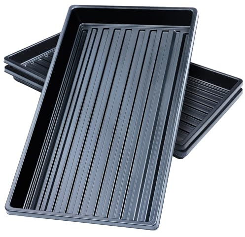 Mengxin Vassoi per la Germinazione Senza Cellette Vasetti Semina Plastica Nero Grande Semenzaio per l'idroponica Nella Germinazione di Piante da Seme in Serra (3, 10 x 20 Inches)