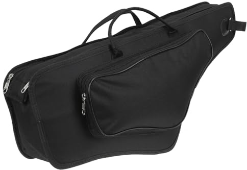 Supvox Schwarze Altsaxophon Tasche aus Strapazierfähigem Stoff mit Großer Kapazität Gepolstertem Schutz und Verstellbarem Schultergurt für Musikstudios und Schulen