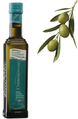 L'Aspromontano 250ml Italian Premium Extra Virgin Olive Oil | Natural antioxidants | FREE FROM ALLERGENES | Blend of 3 excellent olive: ottobratica, carolea, sinopolese.
