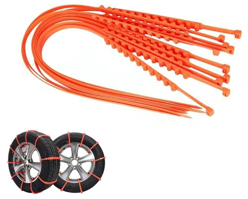 Wiederverwendbare Schneeketten für Autos, rutschfeste Kabelbinder für Schneeketten, verstellbare Notfall für Reifen, Schnee- und Schlammketten (10pcs)