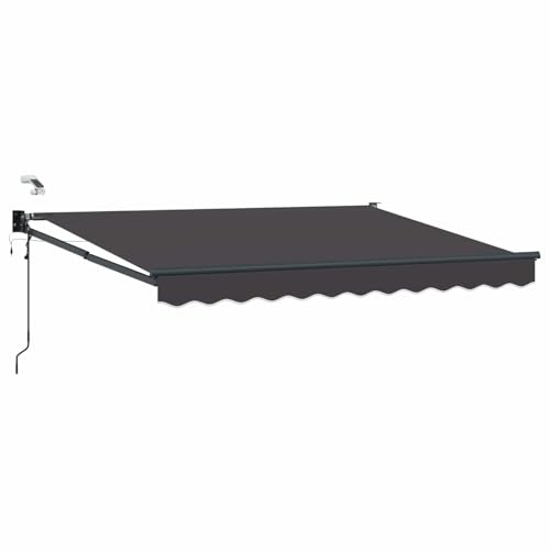 vidaXL Elektrische ausziehbare Markise Anthrazit 3 x 2,5 m, Automatische Markise, Moderne elektrische Überdachung, ausziehbare Sonnenschutzlösung, Aluminiumterrassenabdeckung, Außenschutz