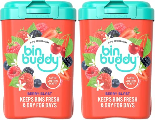 Bin Buddy Berry Blast - Leaves Your Bin Fresh and Smelling Great – Suitable for Indoor, Kitchen, Bathroom, Compost, Food Waste and Outdoor Wheelie Bins (Pack of 2)