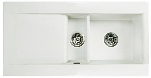 Astini Desire 150 1.5 Bowl Gloss White Ceramic Kitchen Sink & Waste