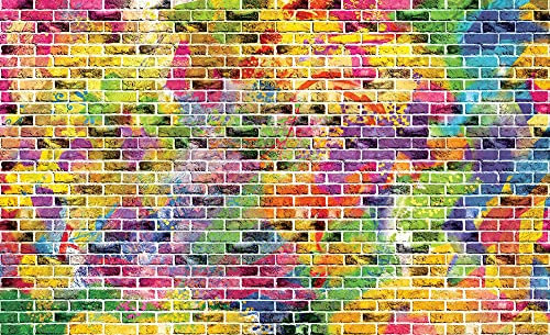 Forwall Fototapete Steinwand bunt Graffiti Streetart Jungen Kinderzimmer Jungs Vlies Tapete Wandtapete UV-Beständig Hohe Auflösung Montagefertig (3469, V8 (368x254 cm) 4 Bahnen)